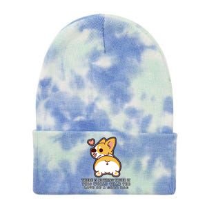 Corgi Butt Love A Dog Tie Dye 12in Knit Beanie