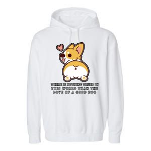 Corgi Butt Love A Dog Garment-Dyed Fleece Hoodie