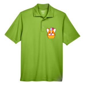 Corgi Cupcake Kawii Men's Origin Performance Pique Polo