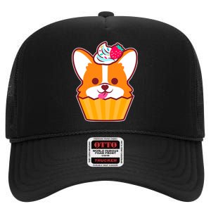 Corgi Cupcake Kawii High Crown Mesh Back Trucker Hat