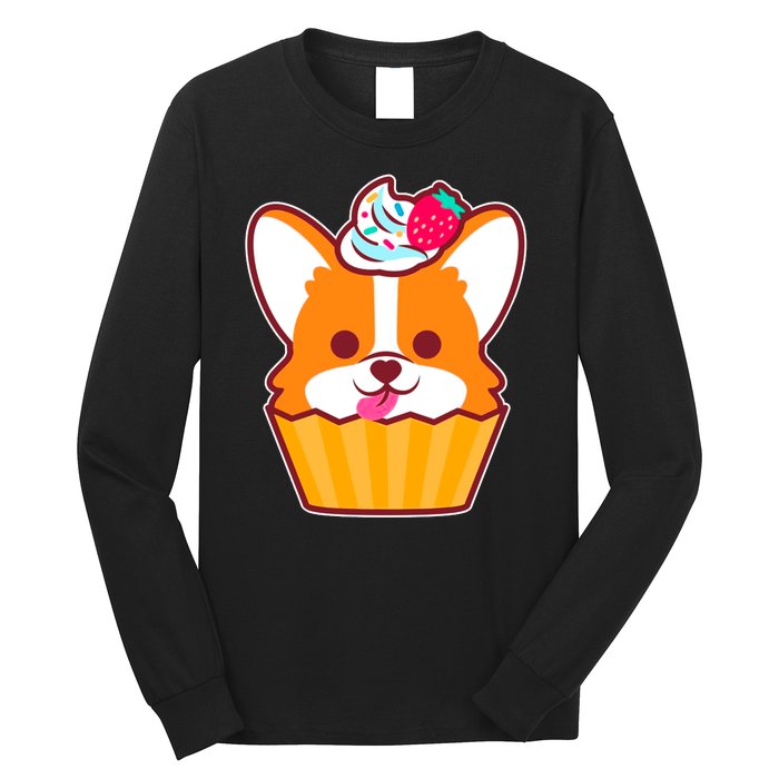 Corgi Cupcake Kawii Long Sleeve Shirt