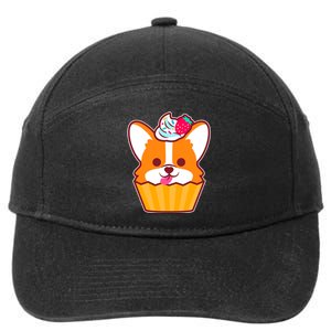 Corgi Cupcake Kawii 7-Panel Snapback Hat