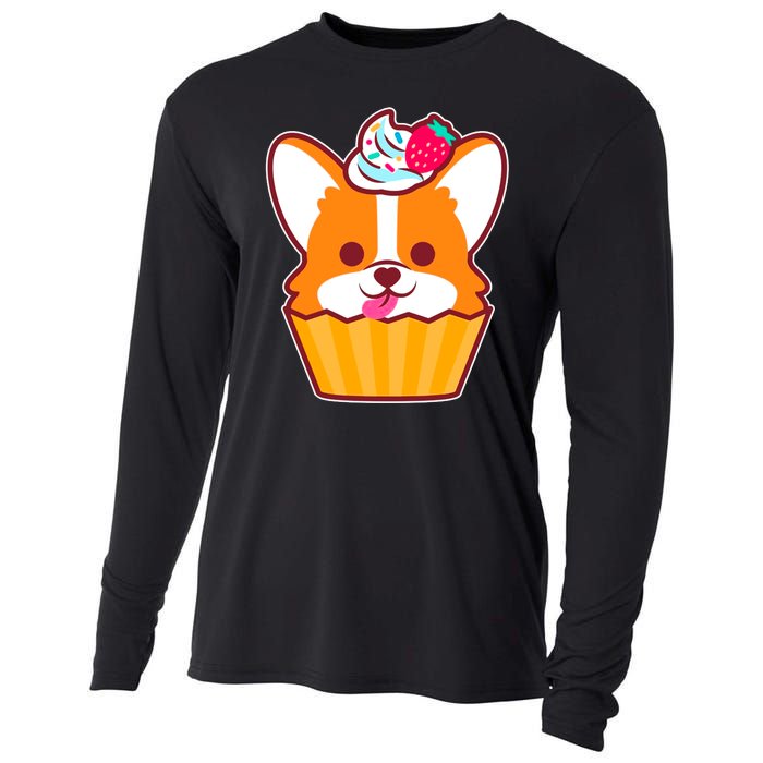 Corgi Cupcake Kawii Cooling Performance Long Sleeve Crew