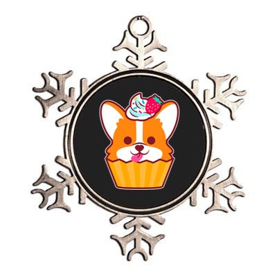 Corgi Cupcake Kawii Metallic Star Ornament