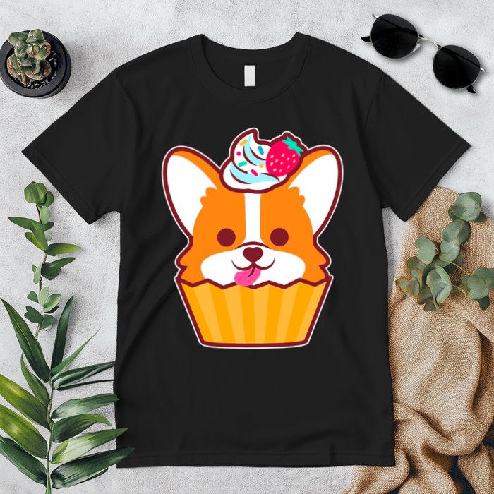 Corgi Cupcake Kawii Premium T-Shirt