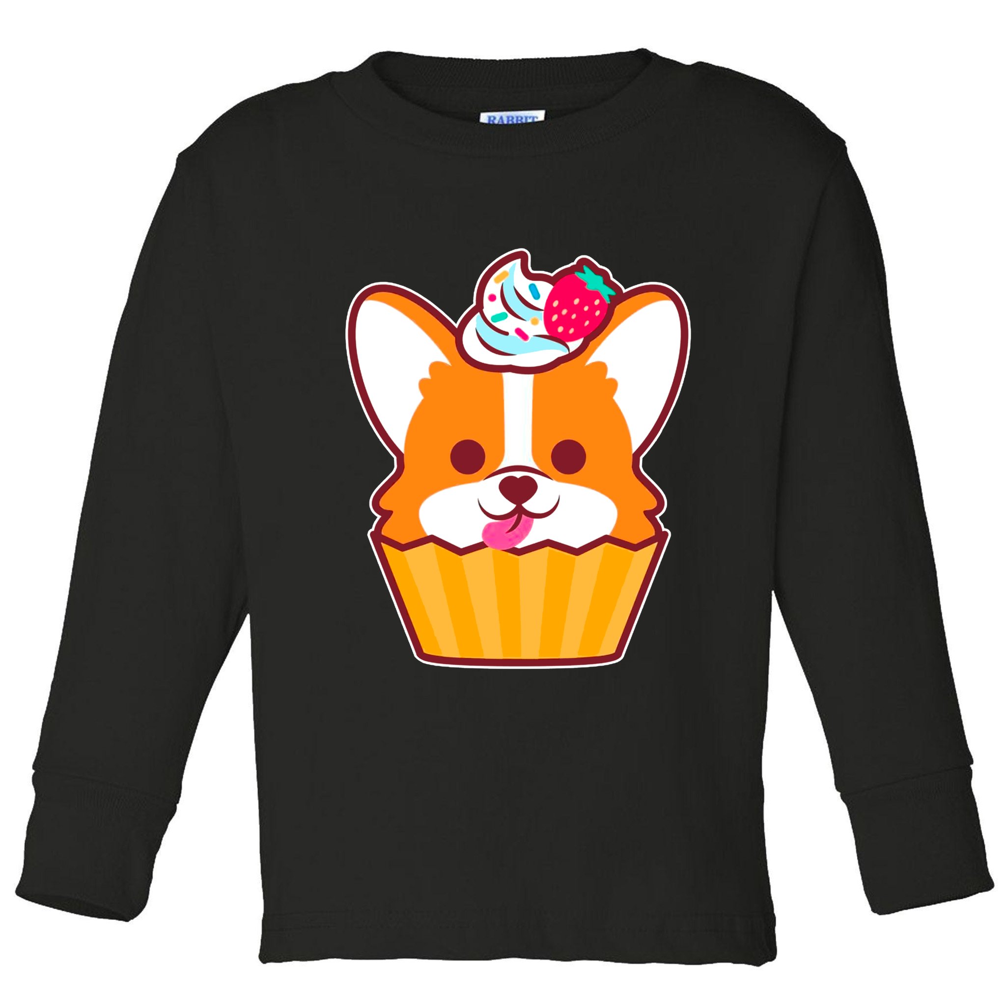 Corgi Cupcake Kawii Toddler Long Sleeve Shirt