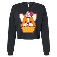 Corgi Cupcake Kawii Cropped Pullover Crew