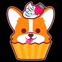 Corgi Cupcake Kawii Cropped Pullover Crew