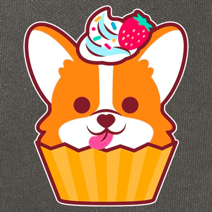 Corgi Cupcake Kawii Cotton Canvas Backpack
