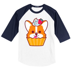 Corgi Cupcake Kawii Baseball Sleeve Shirt