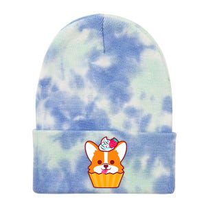 Corgi Cupcake Kawii Tie Dye 12in Knit Beanie