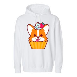 Corgi Cupcake Kawii Garment-Dyed Fleece Hoodie