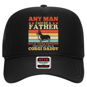 Corgi Father High Crown Mesh Back Trucker Hat