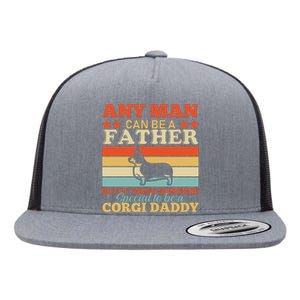 Corgi Father Flat Bill Trucker Hat