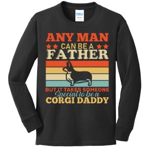 Corgi Father Kids Long Sleeve Shirt