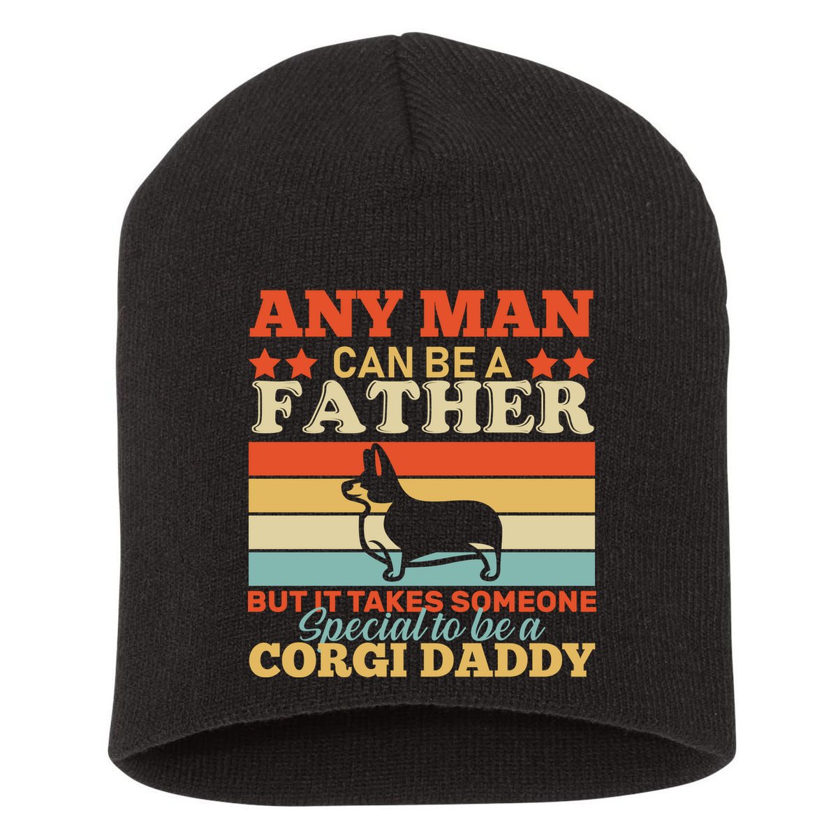 Corgi Father Short Acrylic Beanie
