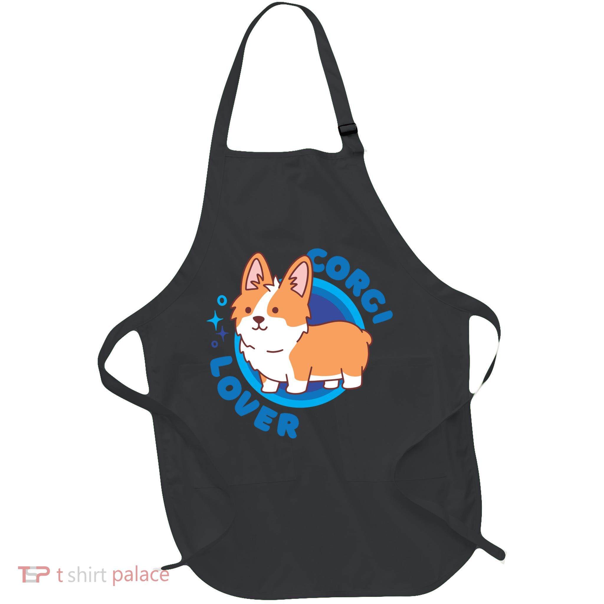 Corgi Lover Full-Length Apron With Pockets
