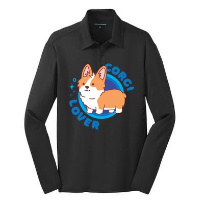 Corgi Lover Silk Touch Performance Long Sleeve Polo