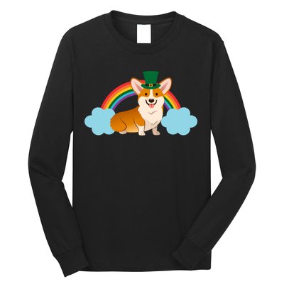 Corgi St. Patrick's Day Rainbow Long Sleeve Shirt
