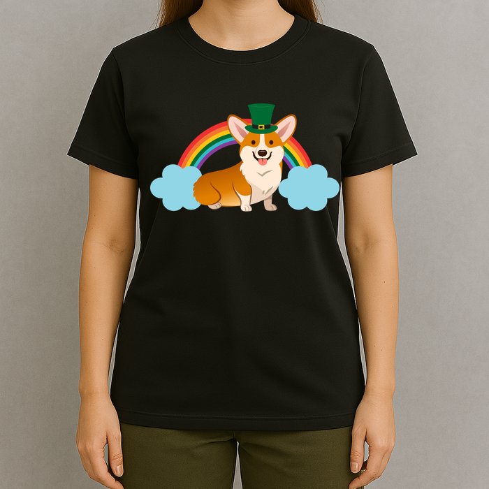 Corgi St. Patrick's Day Rainbow T-Shirt