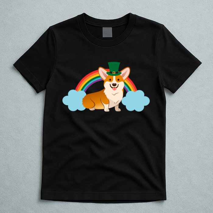 Corgi St. Patrick's Day Rainbow T-Shirt
