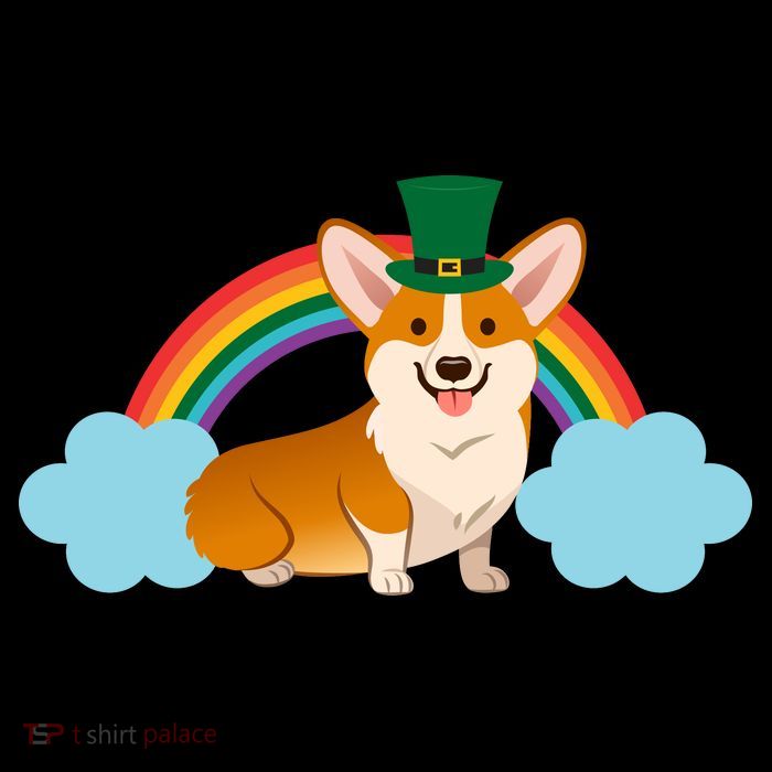 Corgi St. Patrick's Day Rainbow Sustainable Bucket Hat