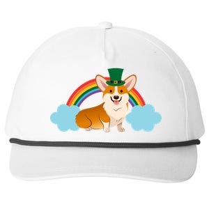 Corgi St. Patrick's Day Rainbow Snapback Five-Panel Rope Hat