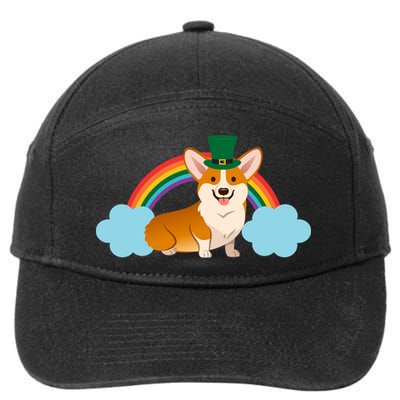 Corgi St. Patrick's Day Rainbow 7-Panel Snapback Hat