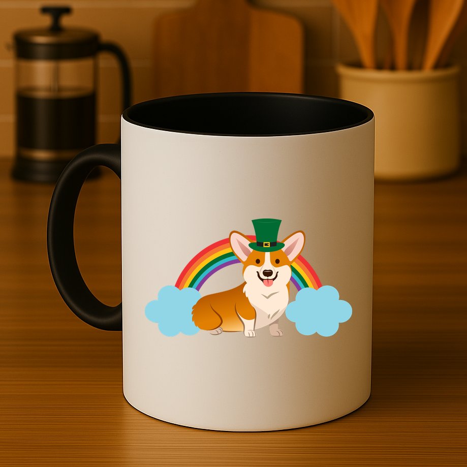 Corgi St. Patrick's Day Rainbow Mug