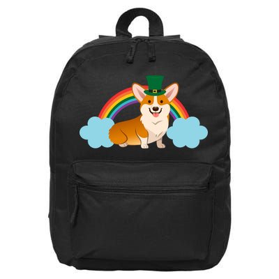 Corgi St. Patrick's Day Rainbow 16 in Basic Backpack