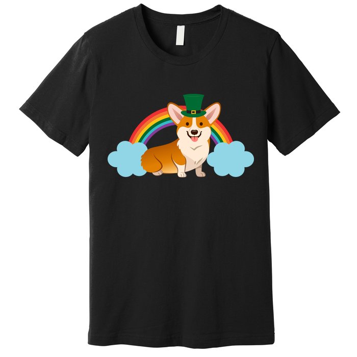 Corgi St. Patrick's Day Rainbow Premium T-Shirt