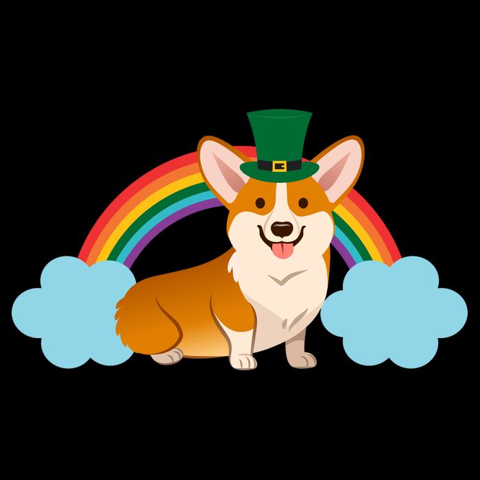 Corgi St. Patrick's Day Rainbow Premium T-Shirt