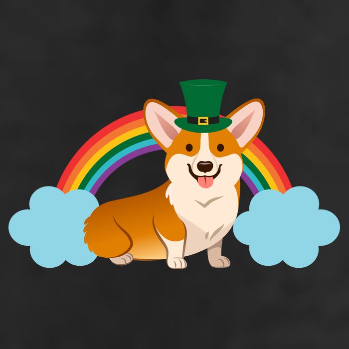 Corgi St. Patrick's Day Rainbow Golf Towel