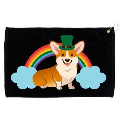 Corgi St. Patrick's Day Rainbow Grommeted Golf Towel