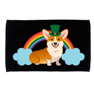 Corgi St. Patrick's Day Rainbow Microfiber Hand Towel