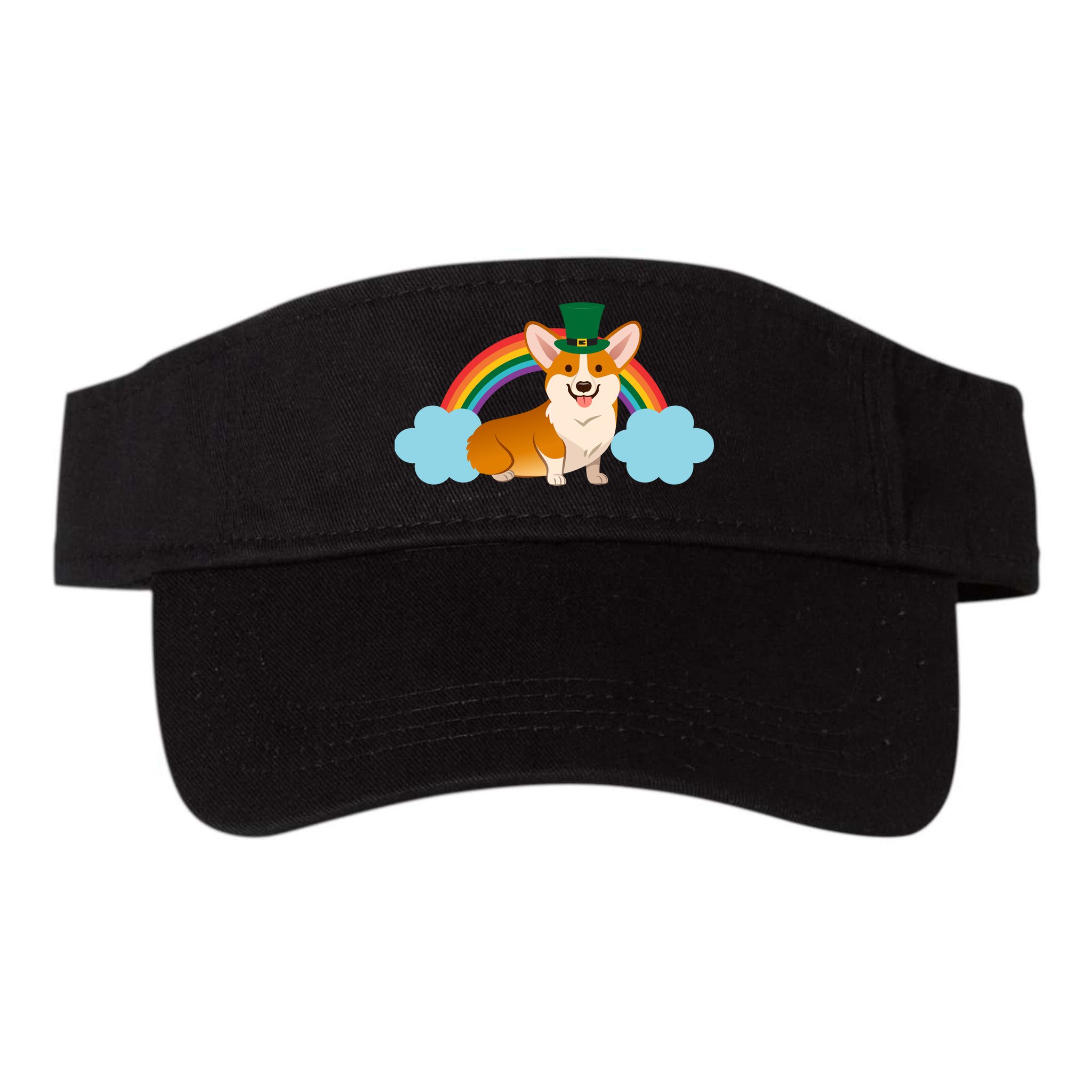 Corgi St. Patrick's Day Rainbow Visor
