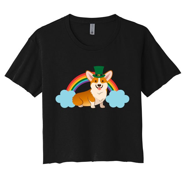 Corgi St. Patrick's Day Rainbow Crop Top
