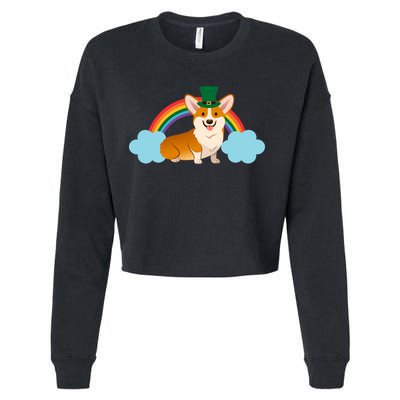 Corgi St. Patrick's Day Rainbow Cropped Pullover Crew