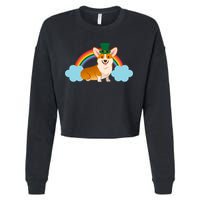 Corgi St. Patrick's Day Rainbow Cropped Pullover Crew