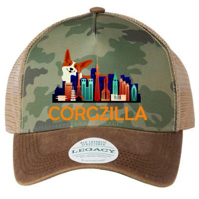 Corgzilla Funny Corgi Dog Legacy Tie Dye Trucker Hat