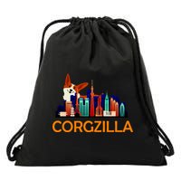 Corgzilla Funny Corgi Dog Drawstring Bag