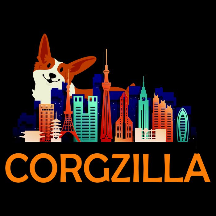Corgzilla Funny Corgi Dog Drawstring Bag
