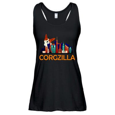 Corgzilla Funny Corgi Dog Ladies Essential Flowy Tank