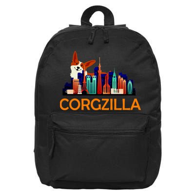 Corgzilla Funny Corgi Dog 16 in Basic Backpack