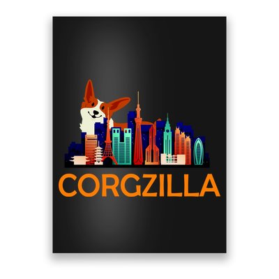 Corgzilla Funny Corgi Dog Poster