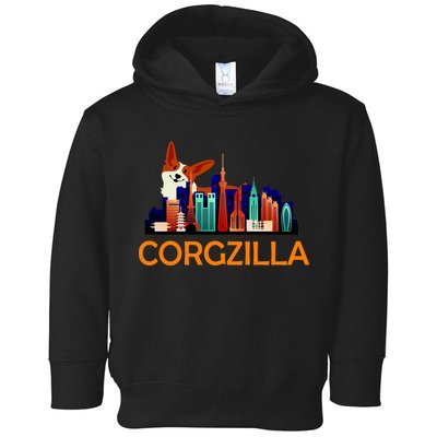 Corgzilla Funny Corgi Dog Toddler Hoodie