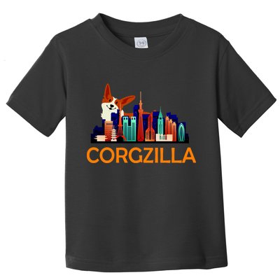 Corgzilla Funny Corgi Dog Toddler T-Shirt