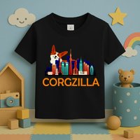 Corgzilla Funny Corgi Dog Toddler T-Shirt