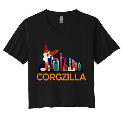 Corgzilla Funny Corgi Dog Crop Top
