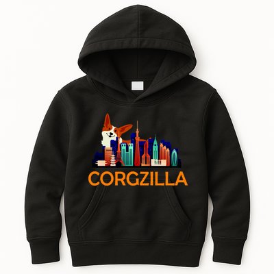 Corgzilla Funny Corgi Dog Kids Hoodie